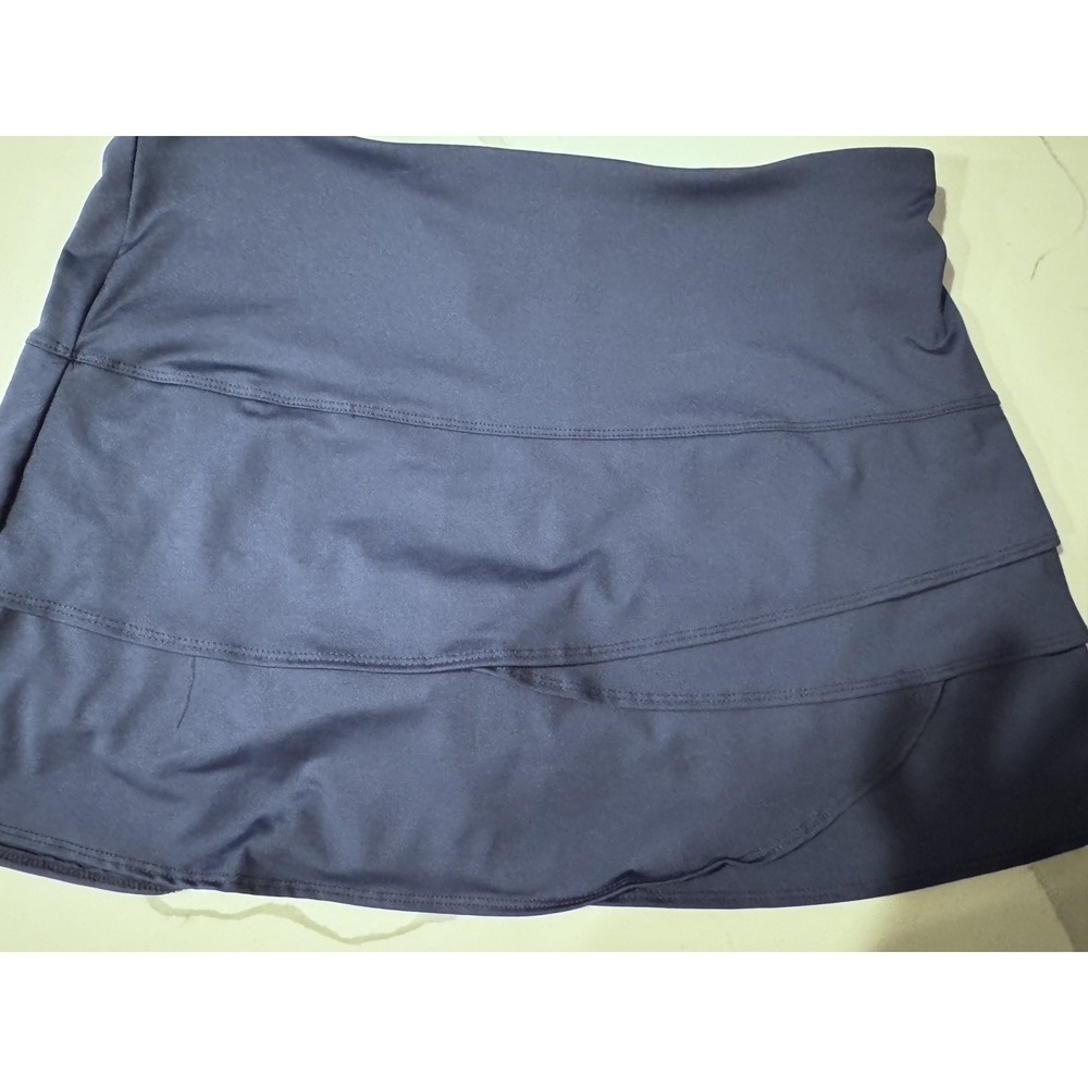 LUCKY IN LOVE Skort Skirt Sz XL (16) Layered Tennis Golf Shorts Navy Blue Green